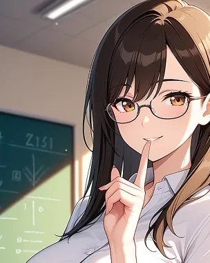 Adult anime character with glasses, a university lecturer